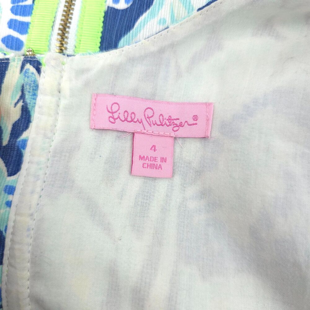 LILLY PULITZER Mila Shift Mini Dress Indigo Sunset 70s Resort Beachy Boho Preppy - Picture 2 of 11